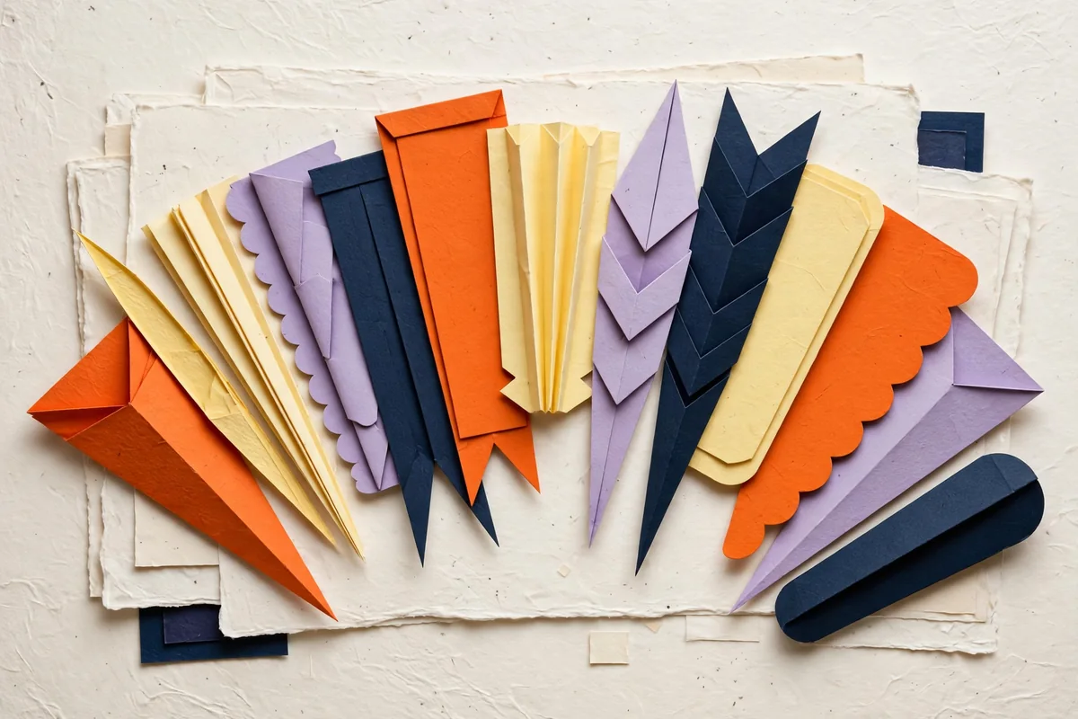 A blank sculptural message card with warm paper details